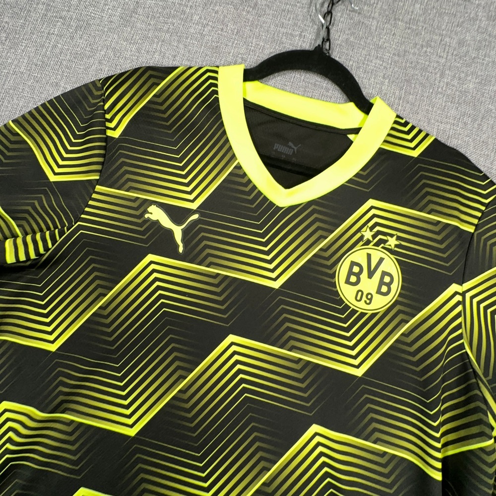 Puma Borussia Dortmund BVB Soccer Jersey Mens L Black Yellow Football Blokecore